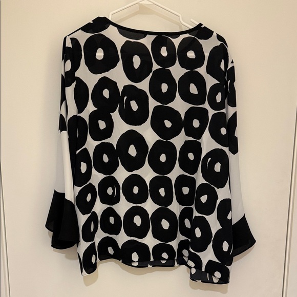 Joseph Ribkoff Monochrome Circle Print Blouse - Picture 6 of 6